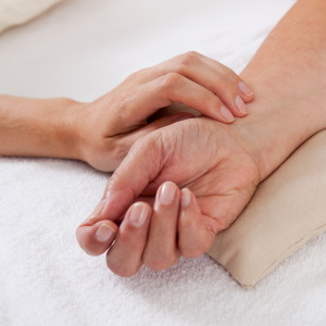 Taking patient's pulse